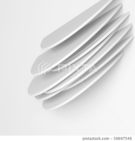 White wall installation, minimal 3d art White wall installation, minimal 3d art 50697548