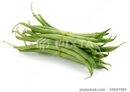 Fresh green beans isolated on white Fresh green beans isolated on white 50697965