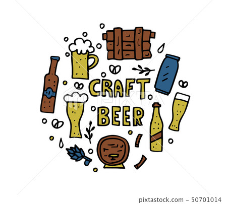 Craft beer elements set. Vector illustration. Craft beer elements set. Vector illustration. 50701014