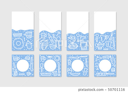 Set of vector kitchen equipments in doodle style. Set of vector kitchen equipments in doodle style. 50701116