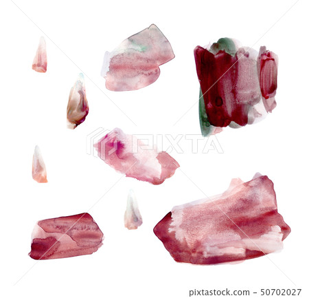 Set of Red hand drawn watercolor stains 50702027