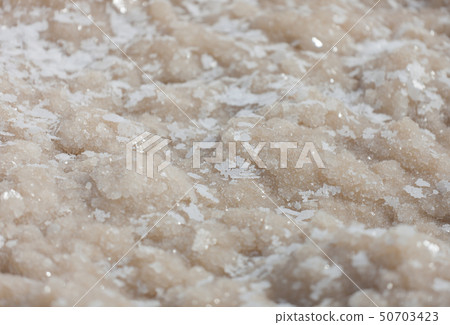 Dead Sea salt stones and crystals at the Dead Sea. Macro photo. Israel 50703423