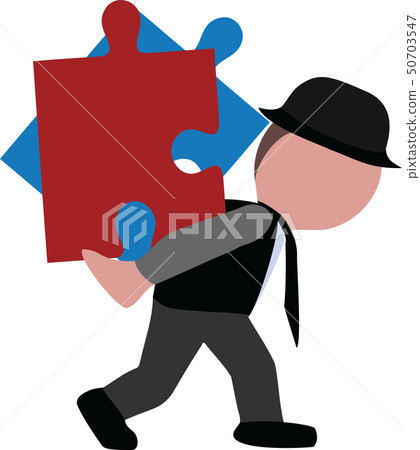 cartoon man bears on the back puzzle pieces by int cartoon man bears on the back puzzle pieces by int 50703547