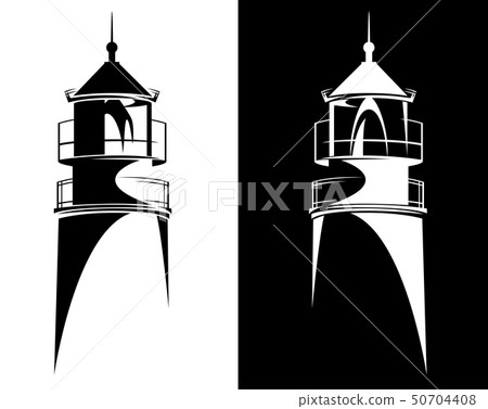 lighthouse black and white vector symbol 50704408
