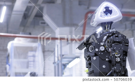 Disassembled robot in production. The robot is ready for assembly, it tests all systems. Plant for 50706039