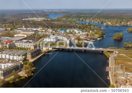 Aerial landscape with Havel river. Berlin suburb, 50706563