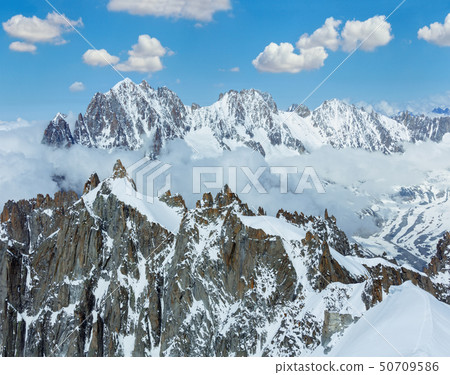 Mont Blanc mountain massif view from Aiguille du 50709586