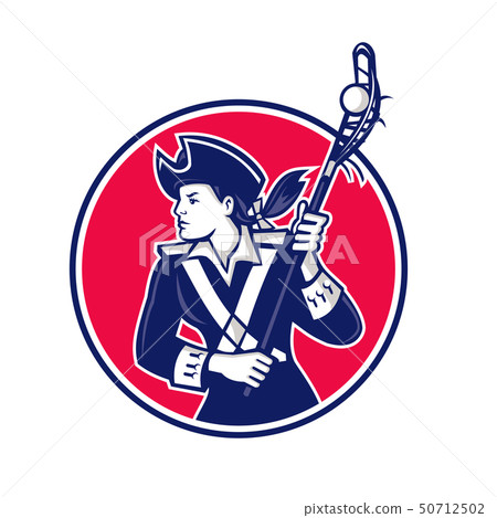 Female Lacrosse Player Patriot Mascot Female Lacrosse Player Patriot Mascot 50712502
