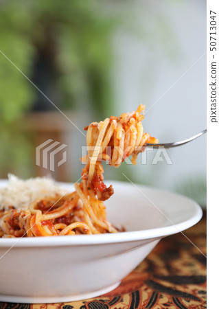 Spaghetti bolognese , Spaghetti with tomato sauce top with cheese , Italian Food Spaghetti bolognese , Spaghetti with tomato sauce top with cheese , Italian Food 50713047