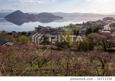 Hokkaido View of Lake Toya and hot spring area Morning after the rain Hokkaido View of Lake Toya and hot spring area Morning after the rain 50713190