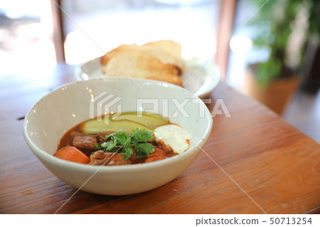 Masala curry , indian food with bread 50713254
