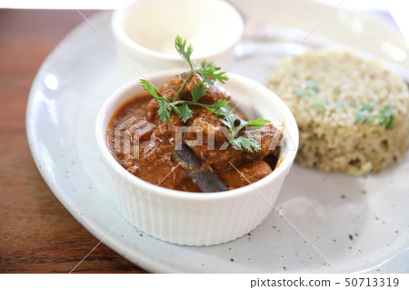 Masala curry , indian food with Biryani rice Masala curry , indian food with Biryani rice 50713319