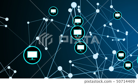 Computer screen monitor link connection network 50714409