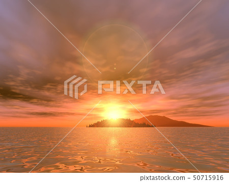 CG sunset and sea variation 15 50715916