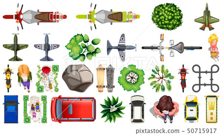 Set of aerial view objects Set of aerial view objects 50715917