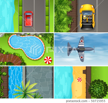 Set of landscape aerial view Set of landscape aerial view 50715955