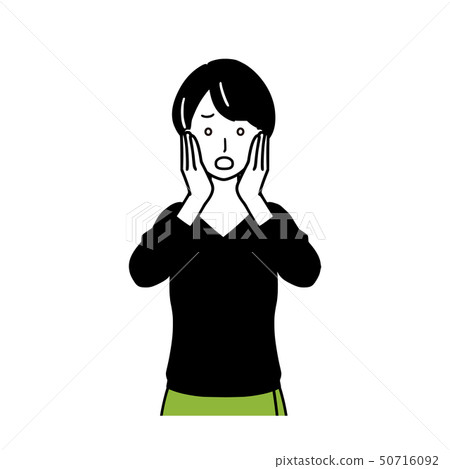 Housewife facial expression shock Housewife facial expression shock 50716092