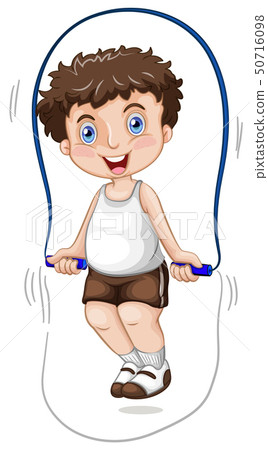 A boy skipping rope 50716098