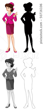 Set of air hostess character 50716106