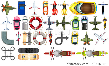 Set of transportation aerial view Set of transportation aerial view 50716108