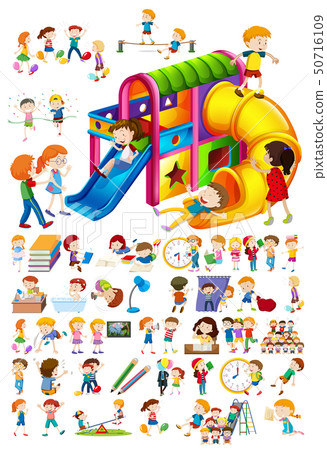 Set of kids and different activitys 50716109