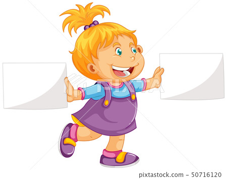 Cute girl holding paper 50716120