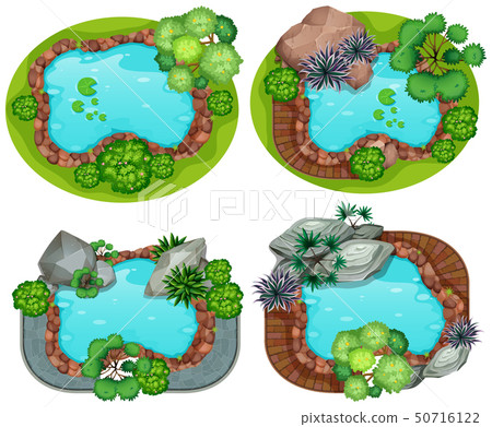 Set of garden aerial view Set of garden aerial view 50716122