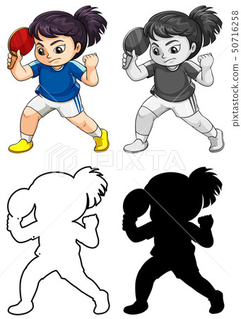 Set of table tennis player 50716258