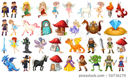 Set of medieval cartoon character 50716270