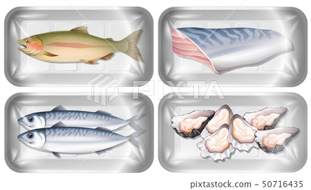Set of seafood in packaging 50716435