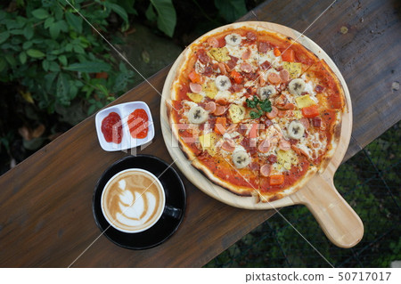 Hot Homemade Italian Pizza Ready to Eat With Tomat Hot Homemade Italian Pizza Ready to Eat With Tomat 50717017