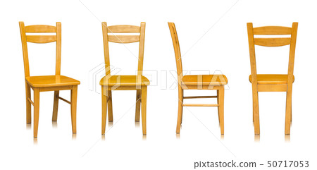 set of wooden chair isolated on white background set of wooden chair isolated on white background 50717053