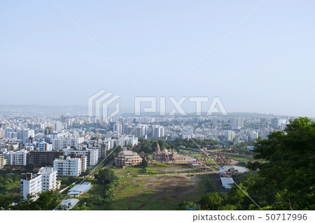 Swaminarayan temple aerial view from the hill Pune 50717996