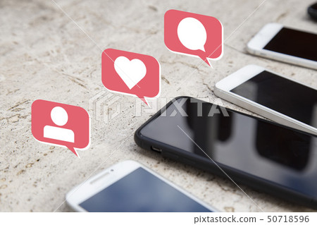 Communication Technology Concept Group of Smartpho Communication Technology Concept Group of Smartpho 50718596