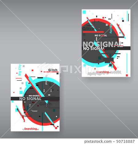 Glitch page template . Tv distorted signal chaos 50718887