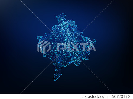 Abstract of kosovo map network, internet and Abstract of kosovo map network, internet and 50720130