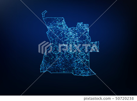Abstract of angola map network, internet and - Stock Illustration ...