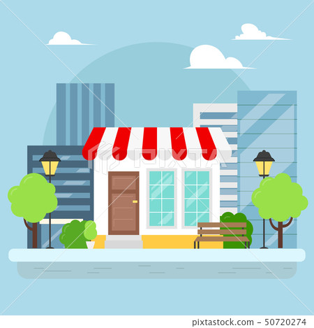 City and shop landscape vector illustration City and shop landscape vector illustration 50720274