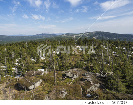 landscape of Jizera Mountains jizerske hory, view from peak of holubnik mountain with lush green 50720923