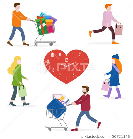 Big sale and shopping concept People go shopping. Big sale and shopping concept People go shopping. 50721346