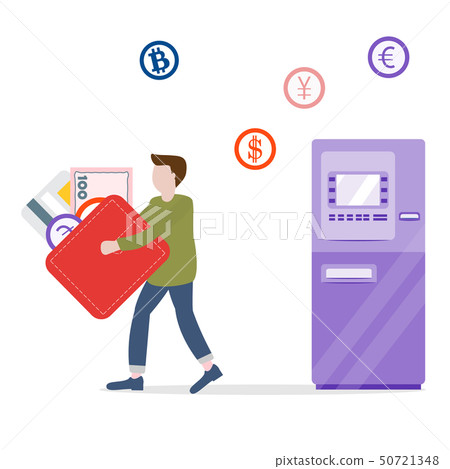 Man goes from ATM with wallet Personal finance Man goes from ATM with wallet Personal finance 50721348