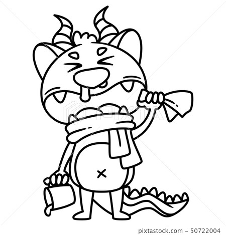 Cute little monster going to sneeze. 50722004