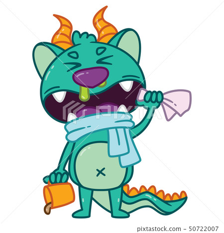 Cute little monster going to sneeze. 50722007