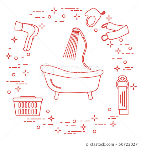 Bath, shower, dryer, washcloths, towel, basket Bath, shower, dryer, washcloths, towel, basket 50722027
