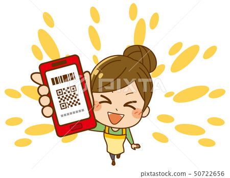 Overlooking the housewife holding a smartphone 03 50722656