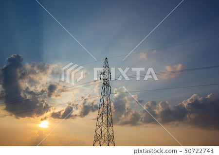 High Voltage Electric Power Lines On Pylons. High Voltage Electric Power Lines On Pylons. 50722743