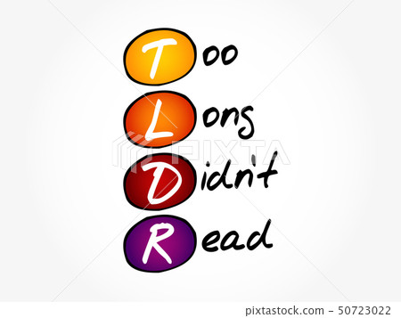 TLDR - Too Long Didn't Read acronym TLDR - Too Long Didn't Read acronym 50723022