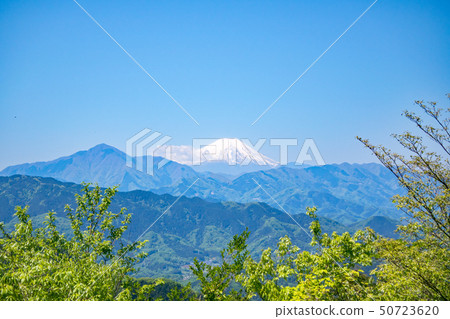 Mount Takao summit Mount Fuji viewed from the observation deck in early May 50723620