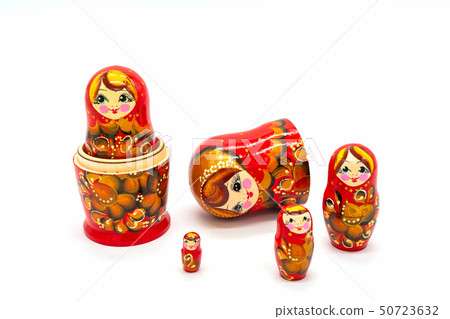 Matryoshka Dolls isolated on a white background. Matryoshka Dolls isolated on a white background. 50723632