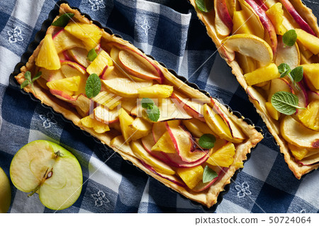 close-up of pineapple and apple sweet tarts close-up of pineapple and apple sweet tarts 50724064